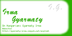 irma gyarmaty business card